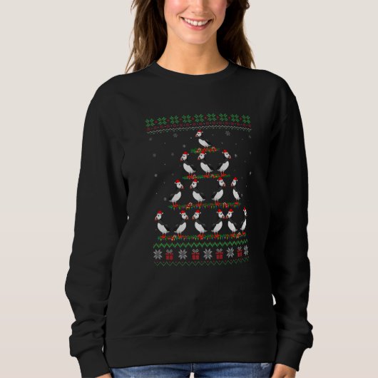 Sweatshirt Matching Ugly Christmas Ornament Decor Xmas Puffin (Devant)