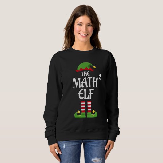 Sweatshirt Math Elf Groupe de jumelage familial Noël 1 (Devant entier)