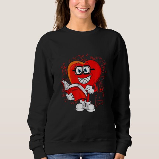 Sweatshirt Math Is My Love Heart Shape Mathematics Enseignant (Devant)