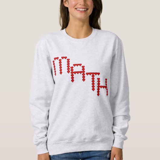 Sweatshirt Math Red Hearts Texte (Devant)