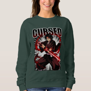 Sweatshirt Maudit – Graphisme de guerrier katana de style ani