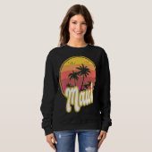 Sweatshirt Maui Hawaii Beach Retro Sunset (Devant entier)