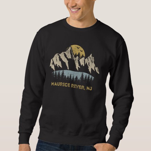 Sweatshirt Maurice River New Jersey Mountain Sunset Sunset N (Devant)