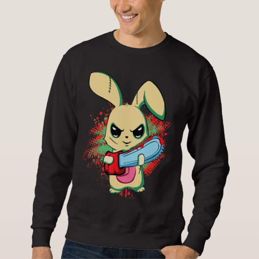 Sweatshirt Mauvaise Effroi Vis Mal Lapin, Joyeux dimanche de (Devant)