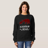 Sweatshirt Mawmaw Oear Femmes Red Plaid Pajama de Noël Famill (Devant entier)