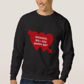 Sweatshirt Me marie-t-on un coeur cupide rouge proposition pe (Devant)