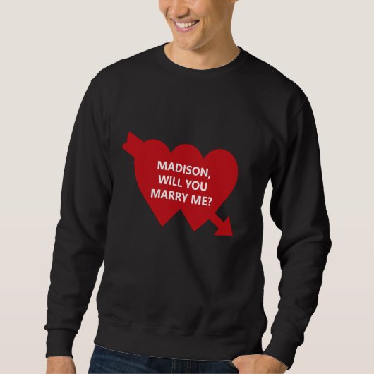 Sweatshirt Me marie-t-on un coeur cupide rouge proposition pe (Devant)