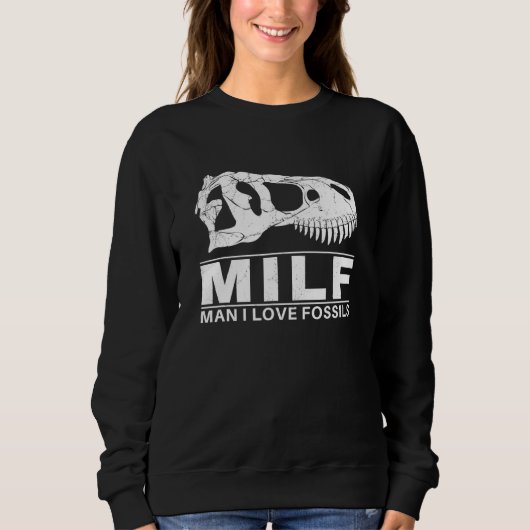 Sweatshirt Mec j'adore les fossiles de crâne de T-Rex (Devant)