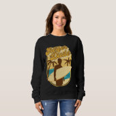 Sweatshirt Mec surfeur  Surfant Planche de surf  Plage de cou (Devant entier)