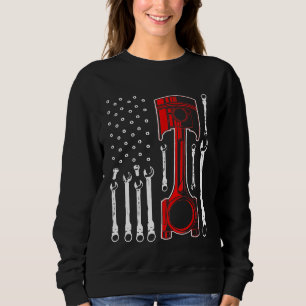 Sweatshirt Mécanicien automobile patriote américain mari pist