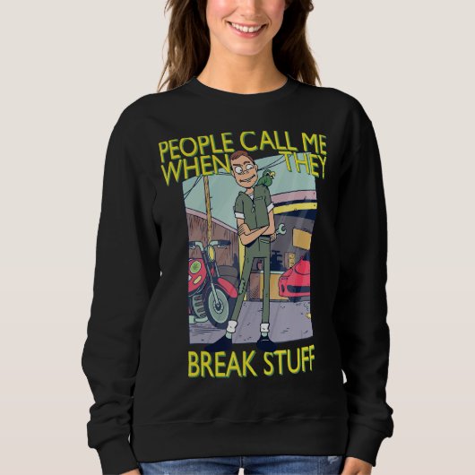 Sweatshirt Mécanique Handyman Plumber On M'Appelle (Devant)