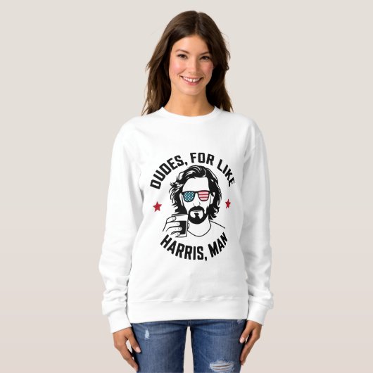 Sweatshirt Mecs Pour Comme Harris Man White Dudes Pour Harris (Devant entier)