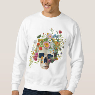 Sweatshirt médecin vintage anatomie crâne fleuriste