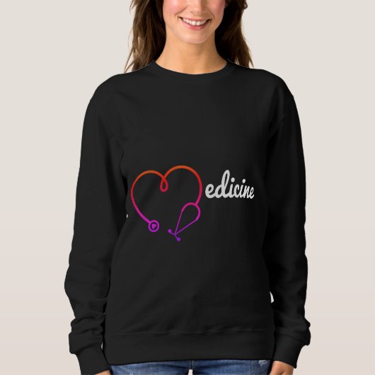 Sweatshirt Médecine coeur stéthoscope cadeau médecin (Devant)