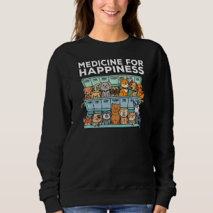 Sweatshirt Médecine Pour Le Bonheur Boîte À Pilules Animaux P