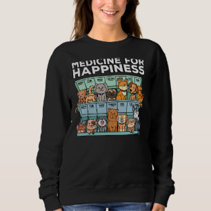 Sweatshirt Médecine Pour Le Bonheur Boîte À Pilules Animaux P