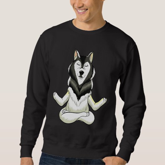 Sweatshirt Méditation d'animaux Husky (Devant)