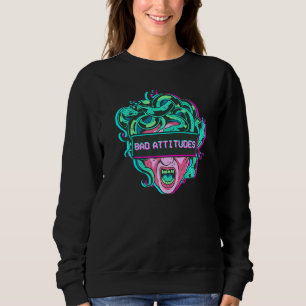 Sweatshirt Méduse esthétique Tête de serpent Mauvaise Attitud