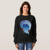 Sweatshirt Méduses à l'aquarelle Créatures de l'océan profond (Devant entier)