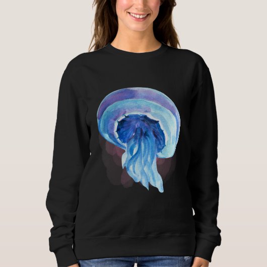 Sweatshirt Méduses à l'aquarelle Créatures de l'océan profond (Devant)