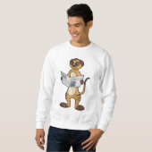 Sweatshirt Meerkat à la lecture d'un journal (Devant entier)