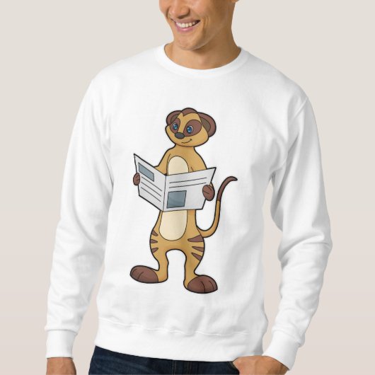 Sweatshirt Meerkat à la lecture d'un journal (Devant)