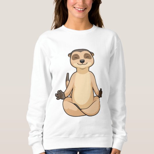 Sweatshirt Meerkat à la méditation de Yoga (Devant)