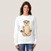 Sweatshirt Meerkat à la méditation de Yoga (Devant entier)