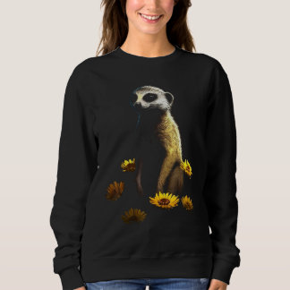 Sweatshirt Meerkat Artwork  Animal Flowers Animal Meerkat
