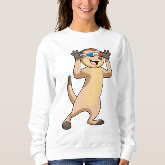Sweatshirt Meerkat avec lunettes (Devant)