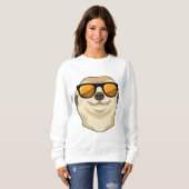 Sweatshirt Meerkat avec lunettes de soleil (Devant entier)