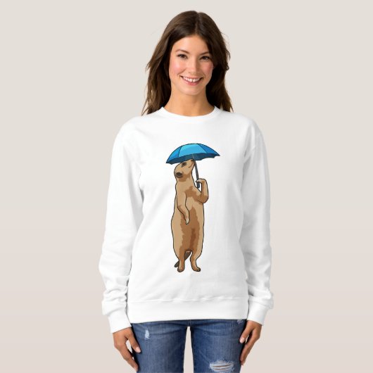 Sweatshirt Meerkat avec parapluie (Devant entier)