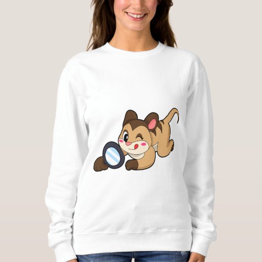 Sweatshirt Meerkat avec verre grossissant (Devant)