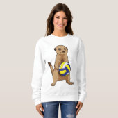 Sweatshirt Meerkat avec volleyball (Devant entier)