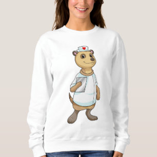 Sweatshirt Meerkat comme infirmière avec coeur
