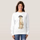 Sweatshirt Meerkat comme Pirate avec casquette pirate (Devant entier)
