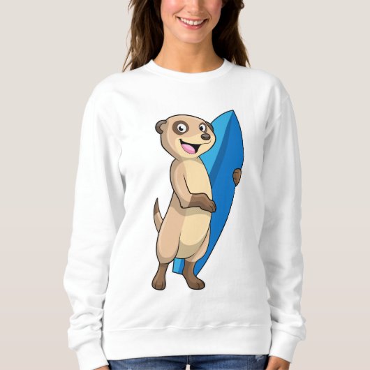 Sweatshirt Meerkat comme surfeur avec Surfer (Devant)