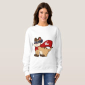 Sweatshirt Meerkat en héros avec masque (Devant entier)