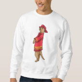 Sweatshirt Meerkat en tant que pompier avec casque (Devant)