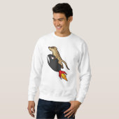 Sweatshirt Meerkat en vol avec fusée (Devant entier)
