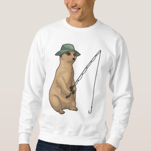 Sweatshirt Meerkat Fishing Fisher (Devant)