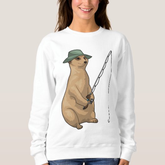 Sweatshirt Meerkat Fishing Fisher (Devant)