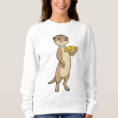 Sweatshirt Meerkat with pizza (Devant)