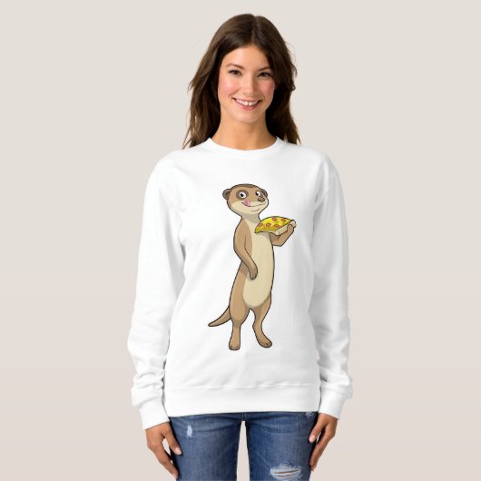 Sweatshirt Meerkat with pizza (Devant entier)