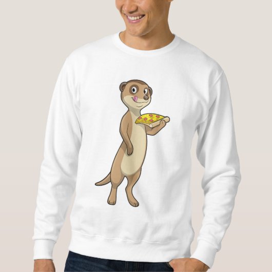 Sweatshirt Meerkat with pizza (Devant)