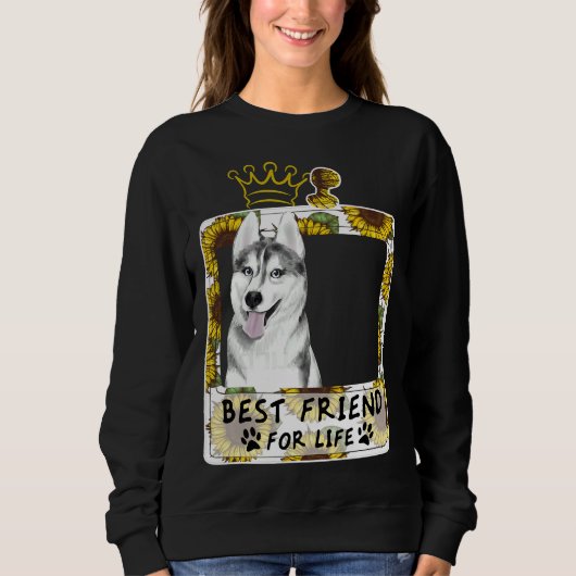 Sweatshirt Meilleur Ami Pour La Vie Pour Husky (Devant)