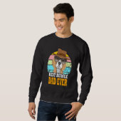 Sweatshirt Meilleur Beagle Papa Jamais Chiens Retro Lunettes (Devant entier)