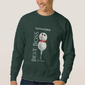 Sweatshirt Meilleur Boss par Par : Golf Ball Snowman Red Bowt (Devant)