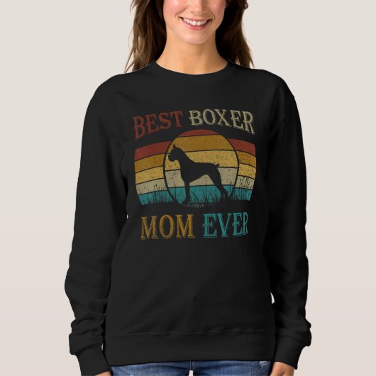 Sweatshirt Meilleur Boxer Maman Ever Fête des Mères Chien Vin (Devant)