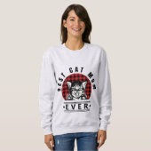 Sweatshirt Meilleur Chat Maman Jamais Buffalo Check (Devant entier)